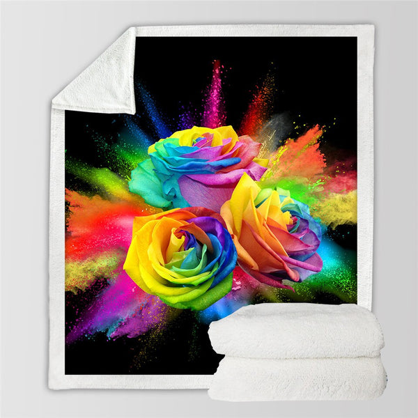 30003 Roses #2 Sherpa Blanket