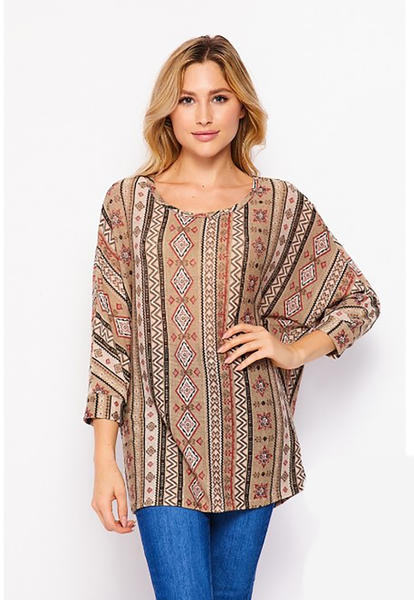 30018 3/4S MOCHA Apache PRINT TOP HQ-F18B