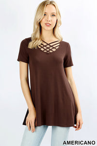 321 1/4S Triple Lattice TOP in AMERICANO JV-SOLD OUT