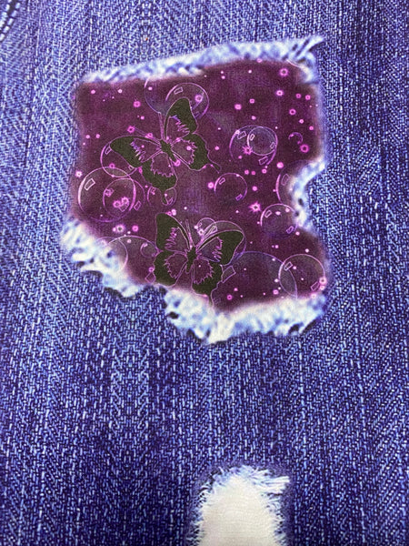 331s Denim Look Purple BFs & Bubbles DESIGNER SHORTS HQ-BBOK
