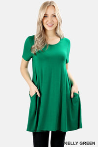 4873 1/4S LL Flared TOP w PKTS in KELLY GREEN HQ-M78A