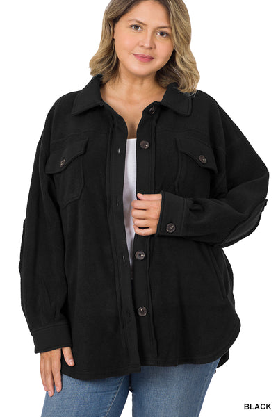 50071 4/4S Winter Fleece SHACKETS in BLACK HQ-N11T