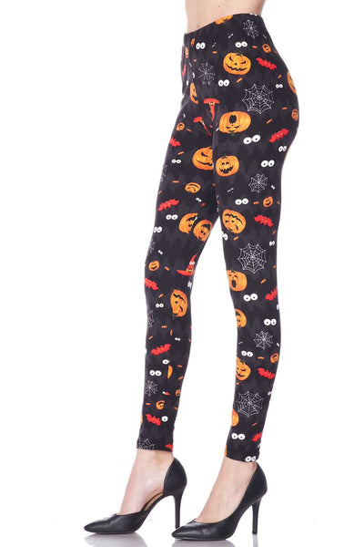 6014 Hallow Pumpkins & Webs LEGGINGS HQ-BB