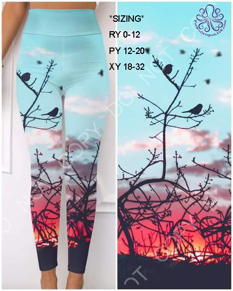 7053 Birds At Sunrise DESIGNER LEGGINGS HQ-BBOK