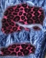 7202 Denim Look w/ Hot Pink Leopard DESIGNER LEGGINGS HQ-G16A