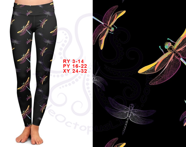 7377 Pastel Dragonflies DESIGNER LEGGINGS HQ-BBOK