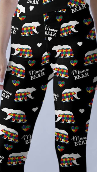 7380 Autism Mama Bear DESIGNER LEGGINGS & KIDS HQ-N6B