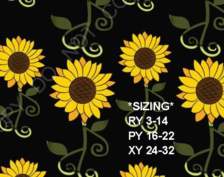 7381yj Sunflowers & Vines DESIGNER Yoga JOGGERS HQ-BBOK