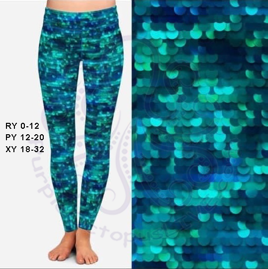 7432 Mermaid Shimmer DESIGNER LEGGINGS HQ-BBOK