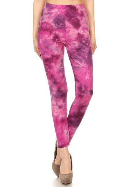 763 Purple Pink TIe Dye LEGGINGS HQ-Z99