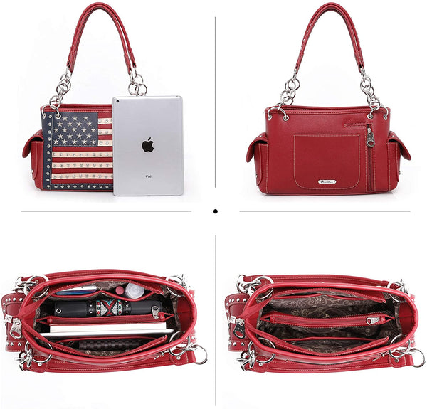 1456 Montana West 2pc Set Satchel & Wallet American Pride