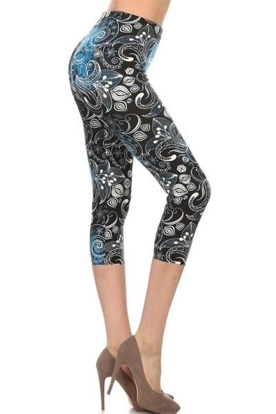 833 Blue on Paisley LEGGINGS HQ-Z99