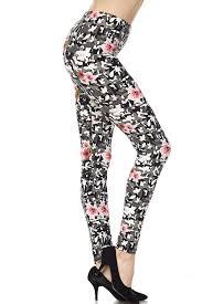 842 China Rose (Hibiscus) Camo LEGGINGS HQ-Z99