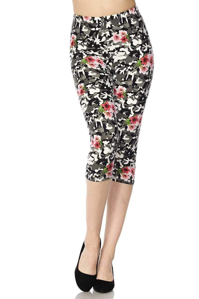 842 China Rose (Hibiscus) Camo LEGGINGS HQ-Z99