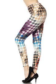 865 Multi Houndstooth LEGGINGS CAPRIS HQ-Z77