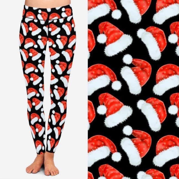 9054 Santa Hats DESIGNER LEGGINGS HQ-BBOKDS