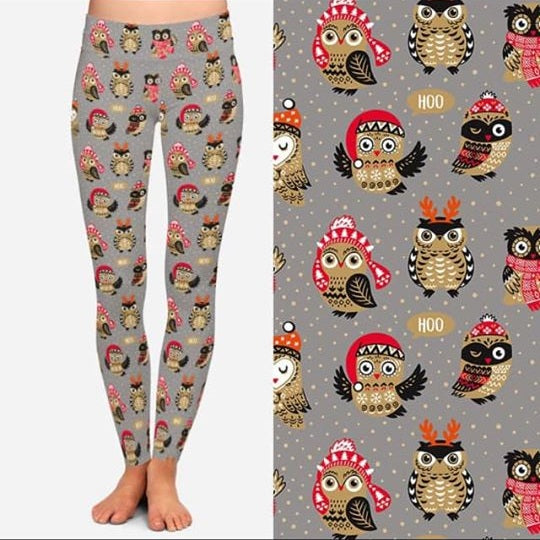 9140 Winter Owls DESIGNER LEGGINGS HQ-BBOK