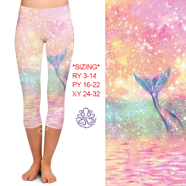 9217 Violet on Peachy Mermaid Tail DESIGNER LEGGINGS HQ-BBOK