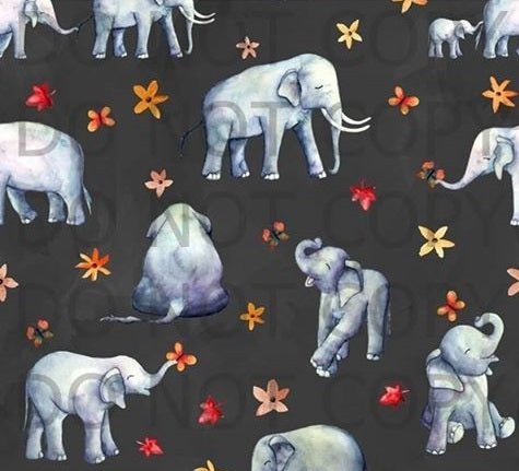 9265 Elephants & Flowers DESIGNER LEGGINGS HQ-PBB SO G
