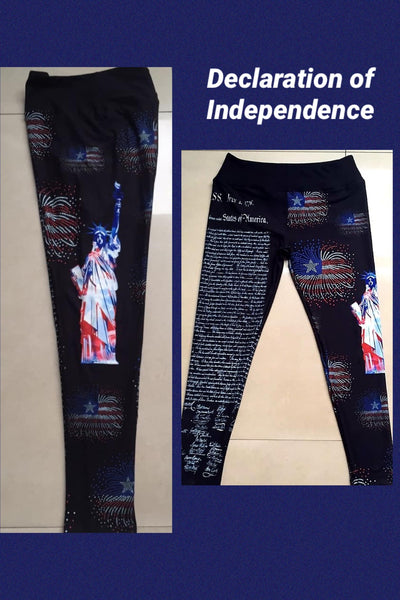 9351 Independence Declaration DESIGNER LEGGINGS HQ-JULY4