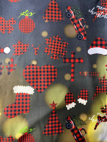 9383 Plaid Xmas on Sparkle DESIGNER LEGGINGS HQ-BBOK SO