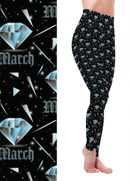 9391 My Birthday Is In March DESIGNER LEGGINGS HQ-PBB