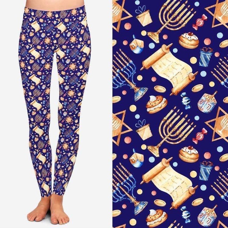 9437 Hannukkah #3 DESIGNER LEGGINGS HQ-BBOKDS
