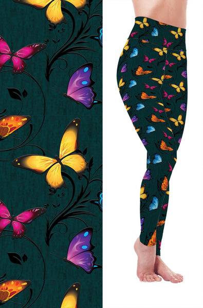 9500 Butterfly Scrolls DESIGNER LEGGINGS HQ-BBOK SO SOLD OUT