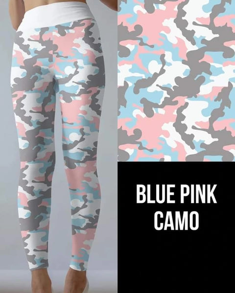 9567 Blue Pink Camo Designer LEGGINGS HQ-BBOK