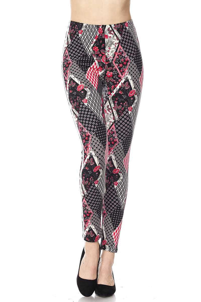 974 Quilted Floral LEGGINGS