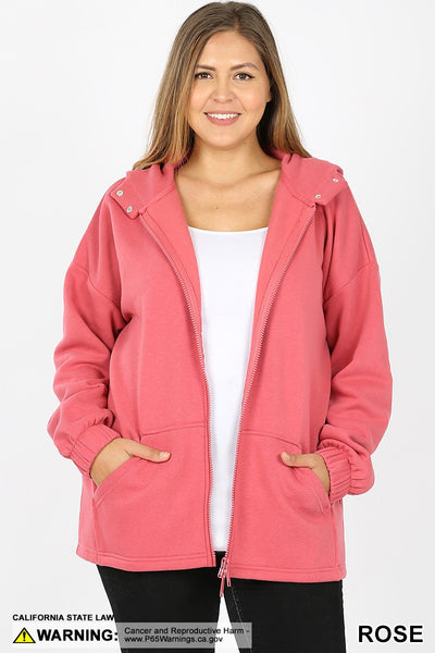 5823 2 Way Zipper HOODIE w Kangaroo PKT in ROSE HQ-G2T
