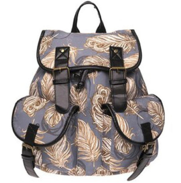 10022 Graphic Print Buckle Flap BackPack HQ-Z99