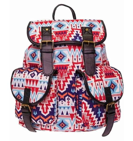 10022 Graphic Print Buckle Flap BackPack HQ-Z99