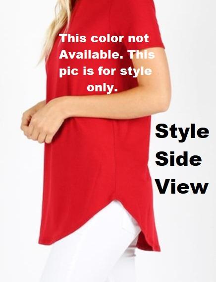 4635 1/4S Round Neck & Hem TOP in PURPLE HQ-SOLD OUT