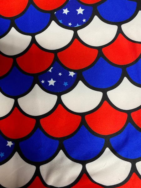 9133 RWB Mermaid Scales DESIGNER LEGGINGS HQ-JULY4