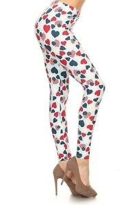 159 Patriotic Hearts LEGGINGS or CAPRI HQ-BBOK G